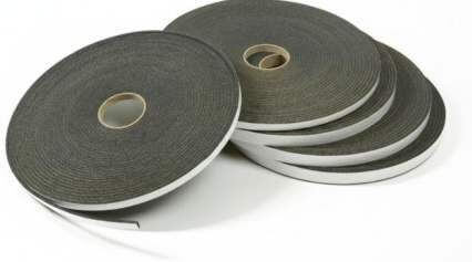 Cinta Espuma PVC Adhesivo 2 Caras Liner Amarillo y Blanco