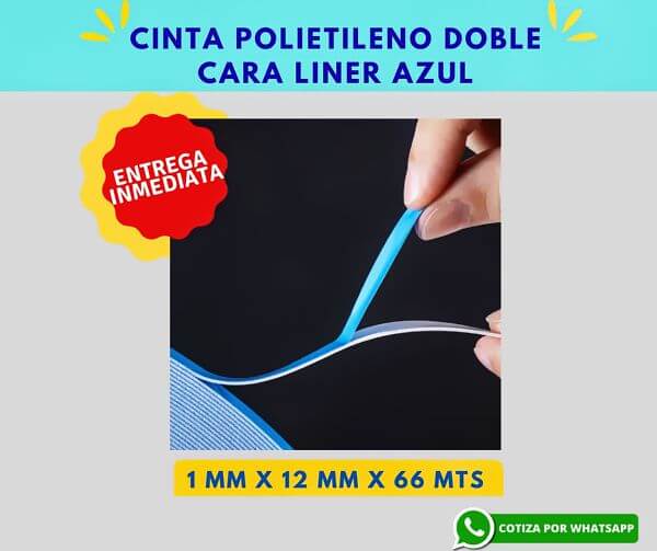 Cinta Polietileno Doble Cara Liner Azul popup