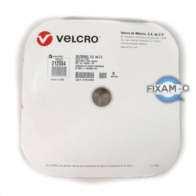 Cinta Velcro Gancho con Adhesivo 25 mm
